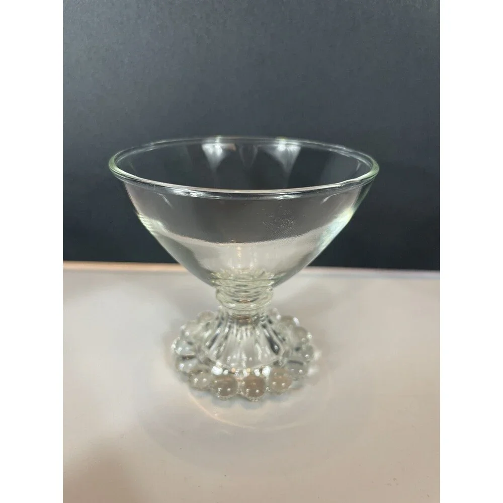Vtg Anchor Hocking Glasses Berwick Boopie Clear Champagne Tall Sherbet Set 6
